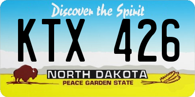 ND license plate KTX426