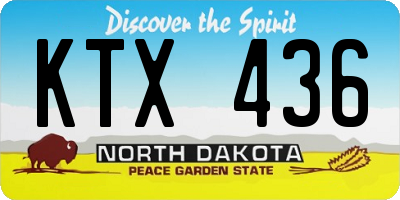 ND license plate KTX436