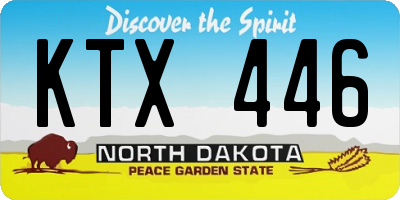 ND license plate KTX446