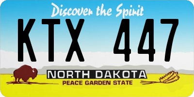 ND license plate KTX447