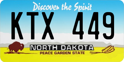 ND license plate KTX449