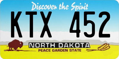 ND license plate KTX452