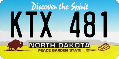 ND license plate KTX481