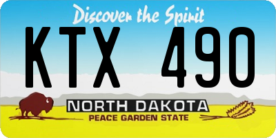 ND license plate KTX490