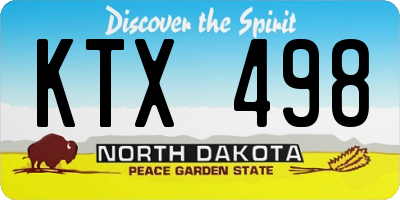 ND license plate KTX498
