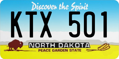 ND license plate KTX501