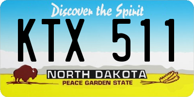 ND license plate KTX511