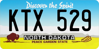 ND license plate KTX529