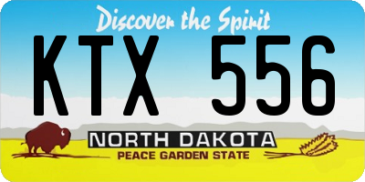 ND license plate KTX556