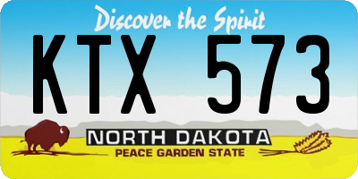 ND license plate KTX573