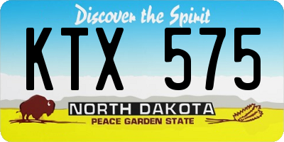 ND license plate KTX575