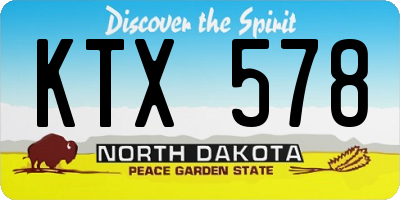 ND license plate KTX578