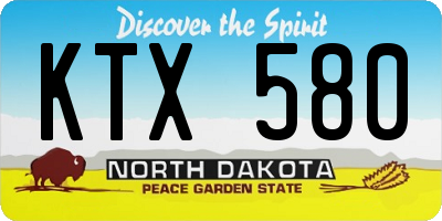 ND license plate KTX580