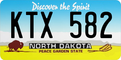 ND license plate KTX582