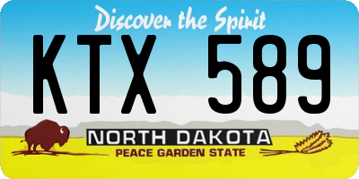 ND license plate KTX589