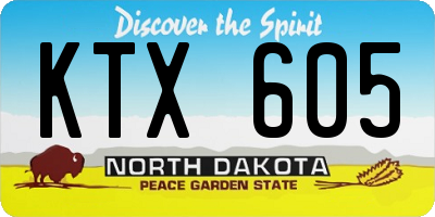 ND license plate KTX605