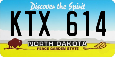ND license plate KTX614