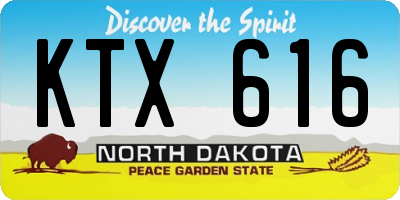 ND license plate KTX616