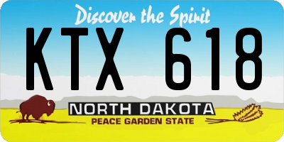 ND license plate KTX618