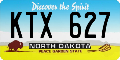 ND license plate KTX627