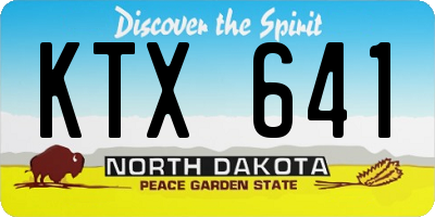 ND license plate KTX641