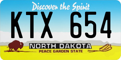ND license plate KTX654