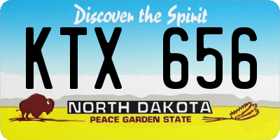 ND license plate KTX656