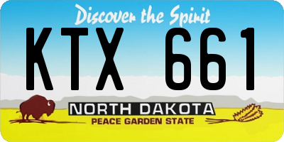 ND license plate KTX661