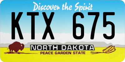 ND license plate KTX675