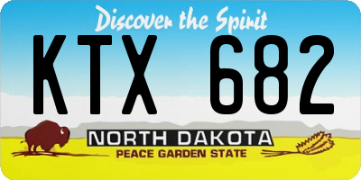 ND license plate KTX682