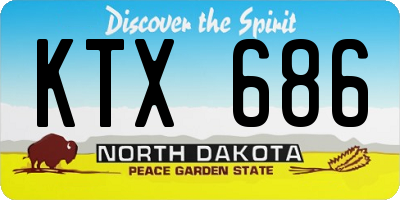 ND license plate KTX686
