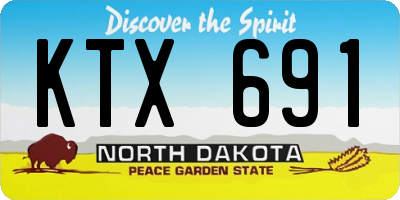ND license plate KTX691