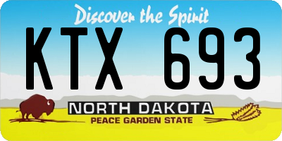 ND license plate KTX693