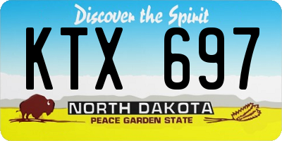 ND license plate KTX697