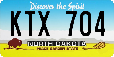 ND license plate KTX704