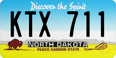 ND license plate KTX711