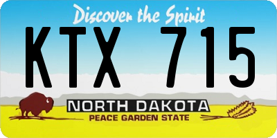 ND license plate KTX715