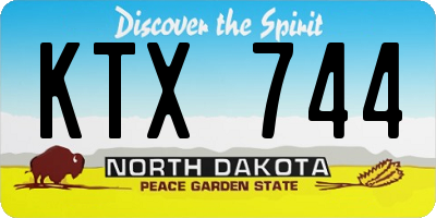 ND license plate KTX744