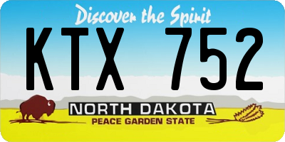 ND license plate KTX752