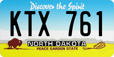 ND license plate KTX761