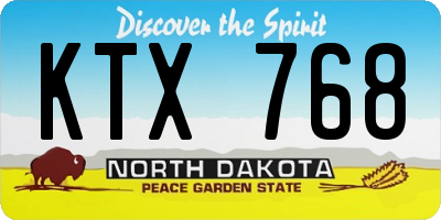 ND license plate KTX768