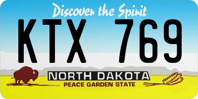 ND license plate KTX769