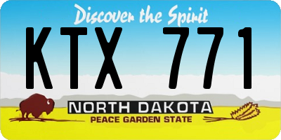 ND license plate KTX771