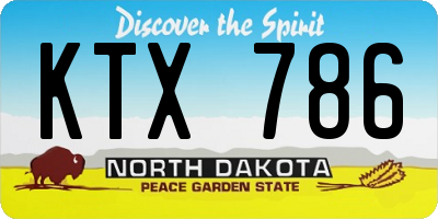 ND license plate KTX786