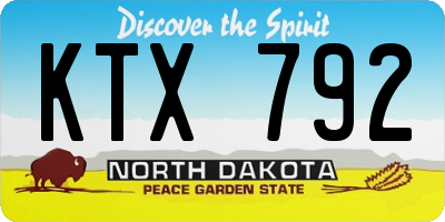 ND license plate KTX792