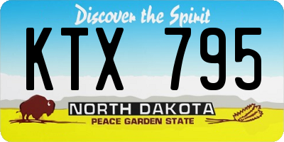 ND license plate KTX795