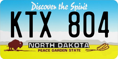 ND license plate KTX804