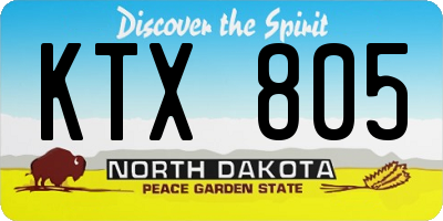 ND license plate KTX805