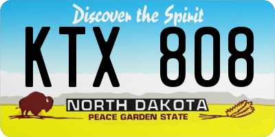 ND license plate KTX808