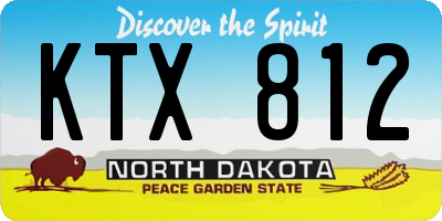 ND license plate KTX812